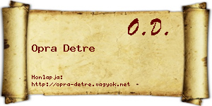 Opra Detre névjegykártya